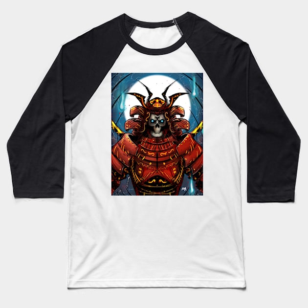 Undead Samurai Baseball T-Shirt by Haroldrod